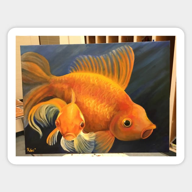 Goldfish Sticker by Unicornarama